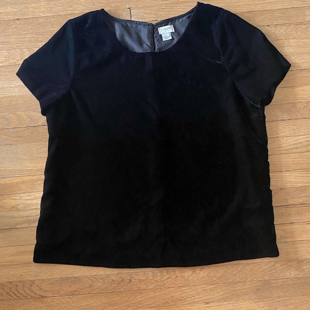 J. Crew Velvet Short-Sleeve Blouse - Size M